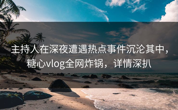 主持人在深夜遭遇热点事件沉沦其中，糖心vlog全网炸锅，详情深扒
