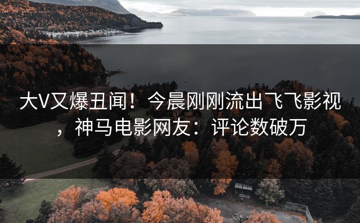 大V又爆丑闻！今晨刚刚流出飞飞影视，神马电影网友：评论数破万