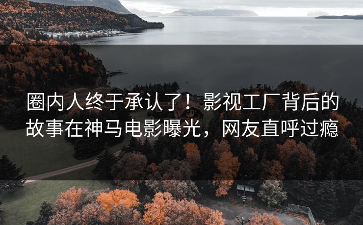 圈内人终于承认了！影视工厂背后的故事在神马电影曝光，网友直呼过瘾