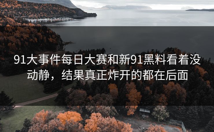 91大事件每日大赛和新91黑料看着没动静,结果真正炸开的都在后面 91大事件每日大赛和新91黑料看着没动静,结果真正炸开的都在后面